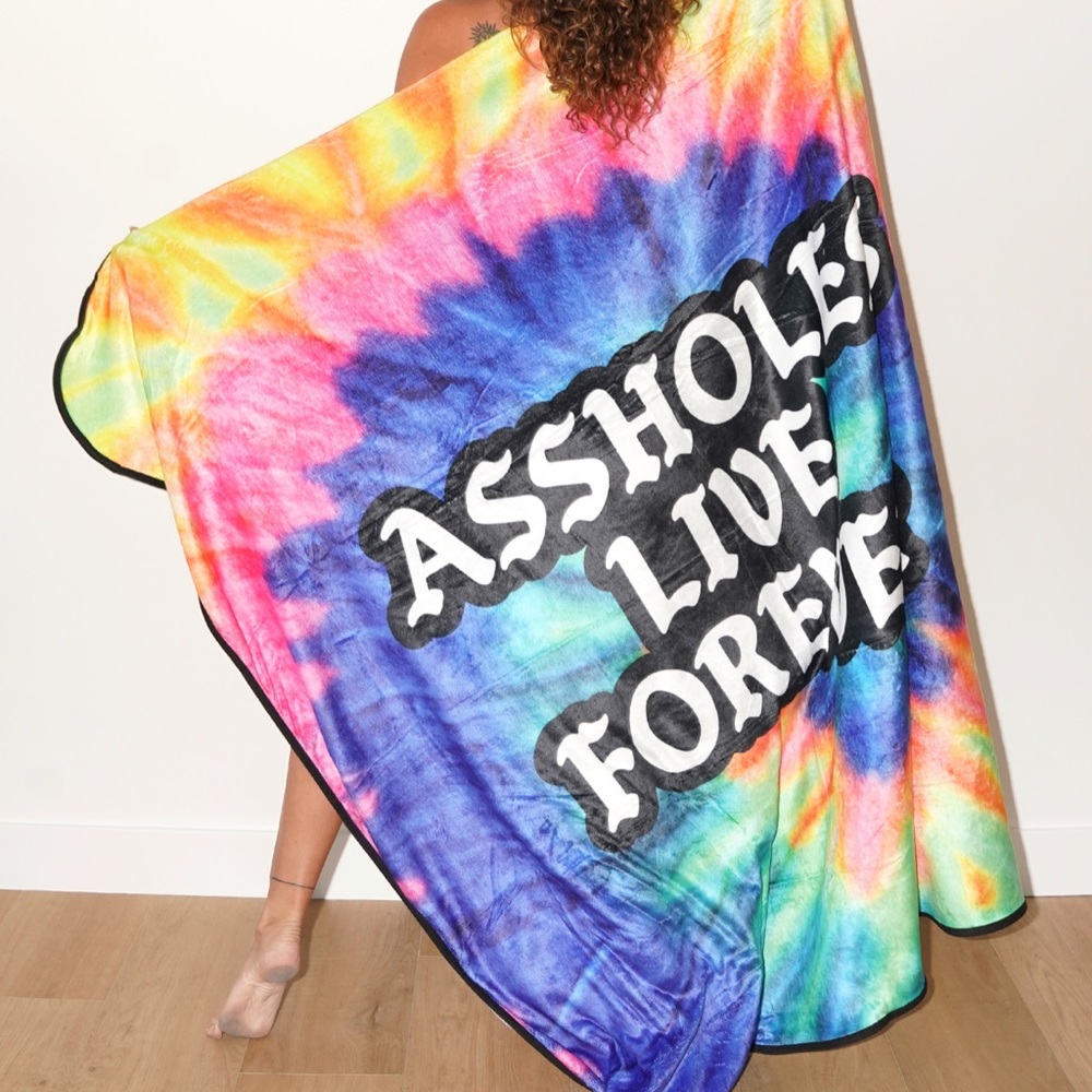 Linda Finegold ALF tie dye fleece blanket